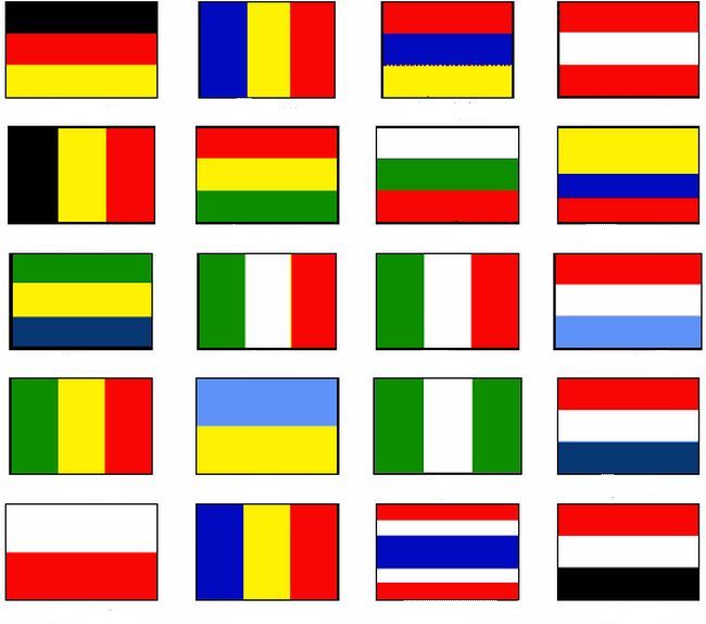Drapeaux du monde à colorier